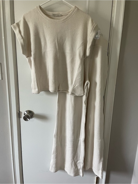 Zenana Outfitters Pants - NWOT Zenana Waffle Knit Rayon 2 Piece Set in Cream Size Small